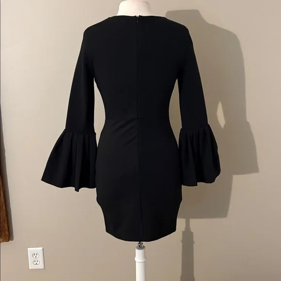 Lulu's Black Bell Sleeve Midi Dress - Picture 2 of 2